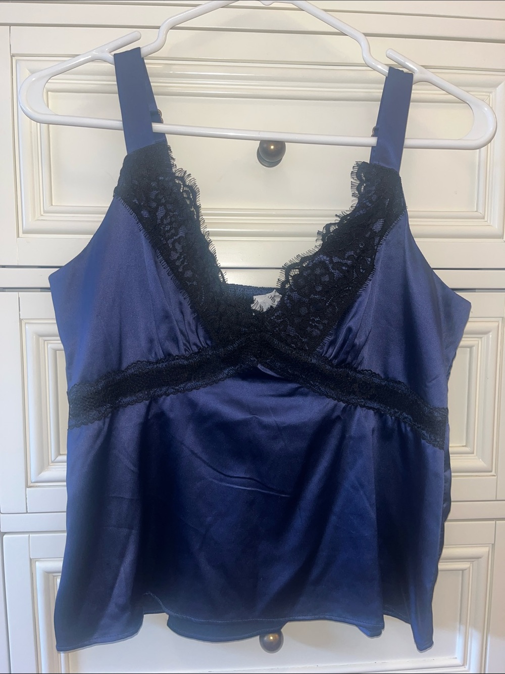 Heartloom navy silk cami